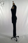 Marc le bihan shoulder strap tight short sleeve long skirt 2863 black